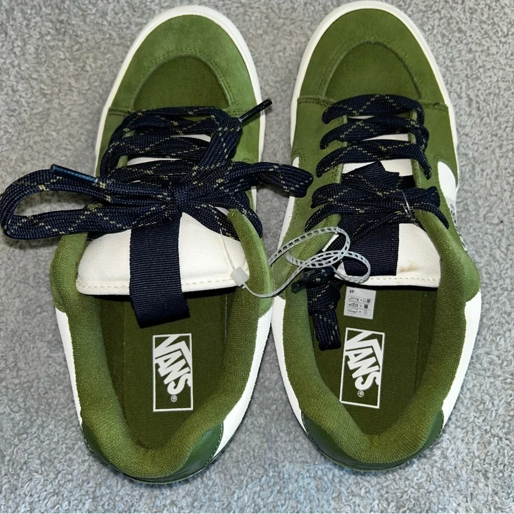 Vans Olive and White Sneakers